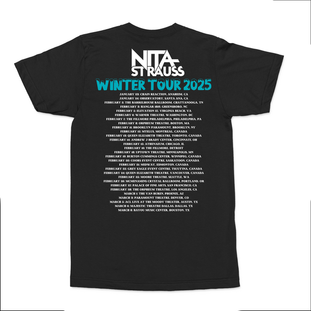 Nita Strauss shirt 2025 Tour Dates on back